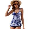 BEACHKINI Tankini Donna,Costume da Bagno in Due Pezzi,Costume da Bagno Sportivo,Gilet a Doppia Spalla,Top con Pantaloncini,Bianco Marina,EU48