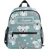 CHIFIGNO Zaino personalizzato con nome, Zaino personalizzato per bambini per ragazze ragazzi, Zaini per asili prescolari personalizzati, Carino Koala Cuori Colorati, Medium, Zaini Daypack