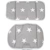 roba Cuscino Riduttore per Sedia e per Seggiolone Little Stars - Set 2 Pezzi - Imbottito e Morbido - Misto Cotone e Poliestere - Motivo con Stelline - Grigio
