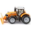 Siku 1564, Massey Ferguson con lama spazzaneve, Metallo/Plastica, Arancione, Trattore giocattolo per bambini, Incl. lama spazzaneve, cabina rimovibile