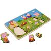 Eichhorn Peppa Pig puzzle a incastro, 13 pezzi, puzzle in legno con motivo a famiglia, promuove le capacità motorie e la prima comprensione della forma, in compensato di tiglio certificato FSC, 30 x