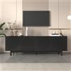 DACHETOU Mobile moderno per TV, nero, 175 x 38 x 56 cm, ripiani regolabili, stile di lusso