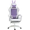 Vinsetto Sedia Gaming Ergonomica Reclinabile con Orecchie da Coniglio Viola