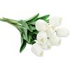 HotYou Fiori Artificiali Finti, Tulipani in Lattice, Decorazione Fai da Te per Matrimonio, Stanza d'albergo,Bianca,3 Pezzi