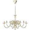 Homgoday Lampadario Stile Antico Metallo Bianco 8 Lampadine E14, Mobili per Casa Interno Esterno Soggiorno Camera da Letto