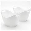 COSE DA CASA Set di 2 Secchiello Porta Bottiglie con Ghiaccio di Vino Spumante Champagne Prosecco Bianco Ovale Spumantiera Moderna in Plastica Resistente con Manici Integrati 27x20x19 cm Uso Casa o Professionale
