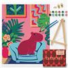 CUKITOPÍA Quadri da dipingere con numeri adulti. Kit completo: tela con cornice, pittura, cavalletto e pennelli. Rilassante. Ideale per artigianato adulto e regalo creativo. (Capybara)