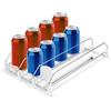 YIYAXIN Organizer Frigorifero Lattine Automatico con Molla Regolabile, Accessori Dispenser Bibite Sistema Avanzamento Automatico, 3 File Organizzatore Portabottiglie Birra Frigo Compatto per Cucina Dispensa