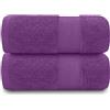 GC GAVENO CAVAILIA Asciugamani da bagno da 700 g/m², confezione da 2 asciugamani in cotone egiziano, ad asciugatura rapida, asciugamani morbidi al tatto, viola 90 x 140