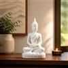 Generic Mini statua di Buddha, decorazione in resina in stile zen del sud-est asiatico, decorazione per soggiorno, ingresso, piccola statuetta da meditazione per casa e ufficio, regalo artigianale calmante