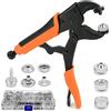 QWORK® 60 set bottoni a pressione con 3 matrici intercambiabili e pinza di fissaggio - per la riparazione di coperture per barche, tele, teloni