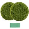 GIANTEX Set di 2 Palline Decorative di Pianta Artificiale, Piante Sferiche da 39 cm, con Foglie Simulate Resistente al Sole, Piante Decorative per Balcone, Patio, Casa, Matrimonio