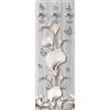 Deco Italia Appendiabiti da Parete Fiori Beige, Pannello in Legno con 3 + 2 Ganci | Misura 46 x 125 cm