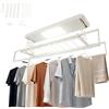 Armanyya Stendibiancheria da soffitto allungabile con telecomando, asta appendiabiti regolabile 130-215 cm, illuminazione a LED, salvaspazio, per bagni, balconi, interni ed esterni