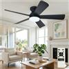 Yanike Moderno Ventilatore Soffitto con Luce e Telecomando, Ventilatore a Soffitto LED 106cm Regolabile, 6 Velocità e Timer, Ventilatore Piatto Silenzioso Reversibile Camera Letto Soggiorno Interno Esterno