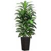 TXABL Albero artificiale dracaena per interni, 1,5 m, piante finte da pavimento con fioriera nera e ciottoli, albero di yucca in seta fuax per casa, ufficio, soggiorno, camera da letto, fattoria, moderno