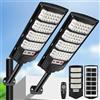 VBOK IGFE 600W Lampione Solare Led Esterno 2 pezzi,3000K Lampioni da Giardino Esterno Solari con Sensore di Movimento,IP66 Impermeabile Faretto Stradale per Garage Strada