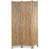 Brigros - Paravento da Esterno in Bamboo Naturale, Separè Frangivista Pieghevole per Giardino Terrazzo e Balcone, Schermo Privacy Decorativo, 3 Pannelli 120x180 cm