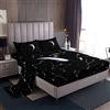 Loussiesd Set di biancheria da letto con costellazione zodiacale, per bambini e adulti, galassia, cielo stellato, lenzuolo con angoli, nero, bianco, spazio, luna, stelle, per letto matrimoniale, 4