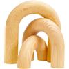 UNICRAFTALE Set di 3 archi decorativi in legno color limone astetico per scaffali tavolini decorazioni moderne per interni accenti per console soggiorno ingresso