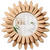 GBKDQQ Specchio da parete piccolo in legno rustico, 30 cm, specchio rotondo, boho, decorazione da parete per bagno, soggiorno, camera da letto, corridoio, ingresso (marrone ustikal marrone)