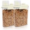 LANGMINGDE Set di Contenitori Ermetici per Alimenti, Dispensa Cucina Organizer con Coperchio Conservazione di Cereali Pasta Farina Cibo per Animali Domestici (2PCS x 2.8L - Bianco Crema)