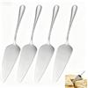 Qinsky 4 Pezzi Paletta Torta in Acciaio Inox con Bordo Seghettato,Lavabile in Lavastoviglie & Anti Ruggin | Per Tagliare e Servire | Ideale per Torte Crostate Pizza Mooncake Matrimonio Compleanno Feste
