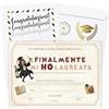 KAÏDENSÏ Pergamena Laurea Divertente - Certificato Scherzoso per Laureata - Carta Effetto Pergamena, Design Ironico - Regalo Originale Festa di Laurea, Proclamazione