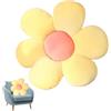 Norhogo Simpatico cuscino da pavimento con fiori, a forma di fiore, motivo a margherita, decorazione per la casa, 40 cm, colore giallo