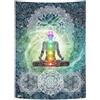 DYNH Arazzo verticale dei chakra, decorazione da parete con sette chakra, per yoga, meditazione, zen, decorazione da appendere alla parete, per camera da letto, hippie, loto spirituale, poster, coperta da