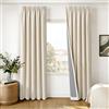 INOVADAY 100% Tende Oscuranti per Interni 2 Pezzi, Tende con Fettuccia Termiche Isolanti Freddo e Caldo, per Camera da Letto e Soggiorno, 140x225 CM, Crema