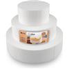 MCE-Commerce Styropor A3995993 - Set per torta a 3 piani, Polistirene espanso sinterizzato, Bianco, Altezza 5 cm ciascuno, Diametro 10 cm/15 cm/ 20 cm