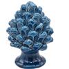 sicilia bedda - Pigna in Ceramica di Caltagirone Modello Monocolore - Pigna Artigianale Realizzata a Mano - Altezza 11 Centimetri (Blu Antico)