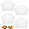 OMJMYY 4 Pezzi Coprivivande a Rete 60cm Copertura Alimentare Pieghevole Anti Insetti Copertura Tende Ombrello Ombrellini Coprivivande per Cibo Frutta Barbecue Campeggio Picnic(Bianco)