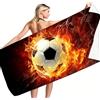 PLNVNVP Asciugamano da Calcio, Telo Mare Microfibra Calcio, Asciugamano da Bagno Sportivo,Asciugamano Stampa a Tema di Calcio, 140×70cm Asciugamano Da Spiaggia In Microfibra