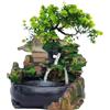 SOPERIT Fontana da interno con illuminazione a LED, Fontana da Tavolo, Salone, Ufficio, Cascata Desktop Bonsai Ornamento, Fontana da Tavolo a Cascata, Fontana da Ufficio con Piante, Decorazione (senza Nebbia)
