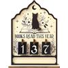 Generico Contalibri Annuale Legno - Tema Gatto | Monitor Lettura, Fino A 999 Volumi, Decorazione Libreria Moderna, Accessorio Scrivania Per Lettori, Insegnanti E Appassionati Biblioteca