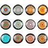 Nivofu Set di 12 Magneti per Frigorifero Stile Mandala 30mm Calamite Decorative in Vetro per Lavagna Bianca Ufficio Cucina - Motivi Caleidoscopio