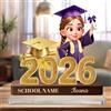 FENGHUO Figurina 2D in acrilico personalizzata "Classe del 2026",Targa personalizzata in acrilico con statuetta per la laurea,Regalo decorativo da scrivania per la laurea per laureati uomini e donne