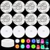 TXErfolg 16 Pezzi Sottobicchieri LED Autoadesivi 6cm Sottobicchieri Luminosi con 7 Modalità di Luce(8 Colorate, 8 Bianco Freddo) Adesivi a Led Bottiglie per Feste, Matrimoni, Bar, Natale