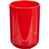 MSV - Bicchiere INAGUA - Elegante Design per Il Bagno - Ø7,1 x 10,5 cm - Rosso - Ideale per Articoli da toeletta - Plastica Resistente - Finitura Liscia