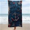 Saweefog Telo Mare Grande 100x200 cm Telo Mare Microfibra Blu Asciugamano Palestra Uomo Bambina Piscina, Stuoia Spiaggia, Antisabbia Stuoia Spiaggia Assorbente per Palestra Viaggi Asciugamano Ancorare W-2760