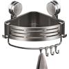 Generic Mensola angolare doccia con ventosa - Scaffale triangolare con ventosa, mensola doccia con ventosa per montaggio a parete | Cestino organizer in acciaio inox, scaffale angolare rimovibile con grande