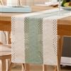 Miuyunya Runner da tavola Eucalipto verde macramè bohemien in lino di cotone, 30 x 240 cm, in pizzo all'uncinetto, in rete, stile country, lavabile, moderno, decorazione bohémien, per cucina, matrimonio