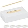 Relaxdays Set da 5000 Stuzzicadenti in Legno, Stecchini Sottili, Igiene Dentale, Bricolage, Bastoncini, 6,5 cm, Naturale