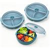 FARYODI Set di 3 piatti da microonde con coperchio, multiciotola con 3 scomparti, piatti porzionati in plastica, conservare separatamente, contenitore Bento per riscaldare e conservare separatamente
