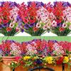 PASDTFB 12 Pezzi Fiori Finti da Esterno 4 Colori Finti Piante Artificiale Resistenti ai Raggi UV Fiori Artificiali di Viola per Interni ed Esterni Casa Giardino Ufficio Cortile Piante da Appendere Decorazione