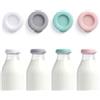 XiangJunly 4 tappi in silicone per bottiglie di latte in vetro, tappi in silicone per bottiglie di latte in vetro, coperchi colorati riutilizzabili di ricambio