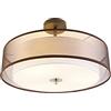 Qazqa drum-neutron - Lampada da soffitto Moderno - 3 luce - Ø 500 mm - Marrone - Moderno - Soggiorno I Camera da letto I Sala da Pranzo I Cucina