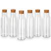 KORAT - Set 6 Bottiglie in Vetro da 1 Litro con Tappo in Sughero Naturale - Disponibili in 2 Varianti, Bottiglie Riutilizzabili per Acqua, Vino, Succhi, Olio e Bevande (Tappo Classico - 8,5x27 Cm)